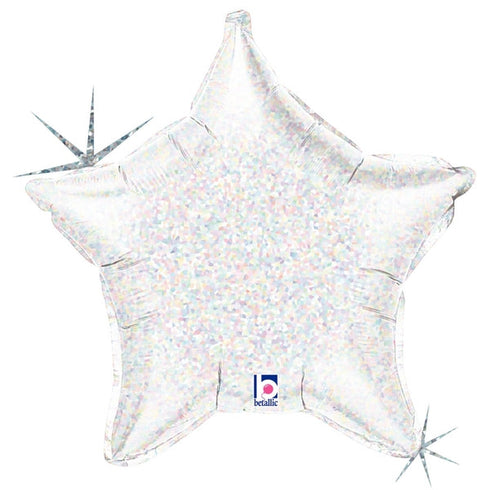Star Foil Balloon | Silver Glitter | 21 INCH