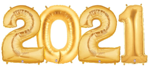 Gold 2021 Number Balloons | 26 INCH