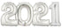 Silver 2021 Number Balloons | 40 INCH