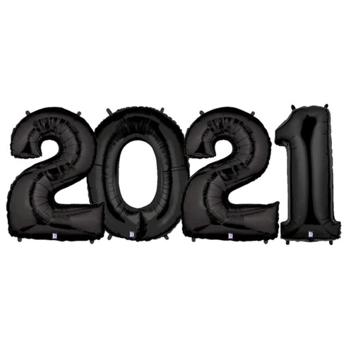 Black 2021 Number Balloons | 40 INCH