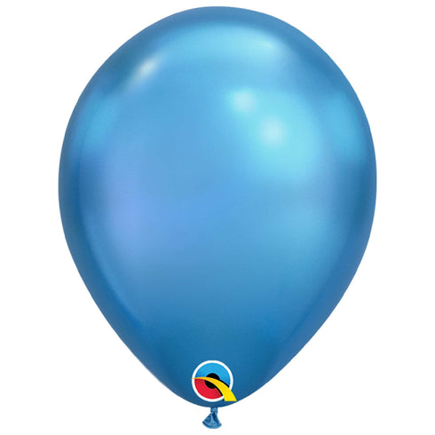 Blue Chrome Latex Balloons | 7 INCH | Qualatex | Package 10