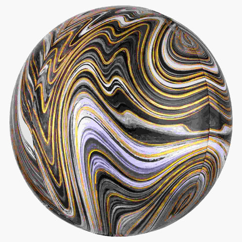 Marblez Orbz Balloons | Black Gold | 16 INCH