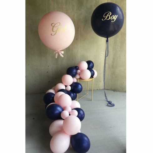 Gender Reveal Garland Kit | Matte Navy Blue and Chalk Pink