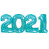 Glitter Teal Blue 2021 Number Balloons | 40 INCH