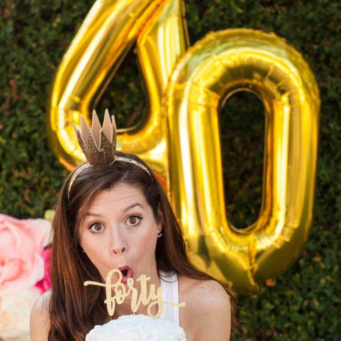 Gold Number 40 Balloons | 40 INCH