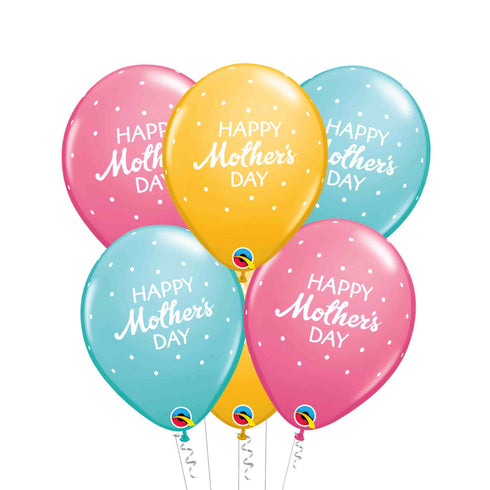 Mother's Day Latex Balloon Bouquet | 11 INCH | Package 6