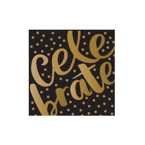 Celebrate Paper Party Cups l Black + Gold Dots