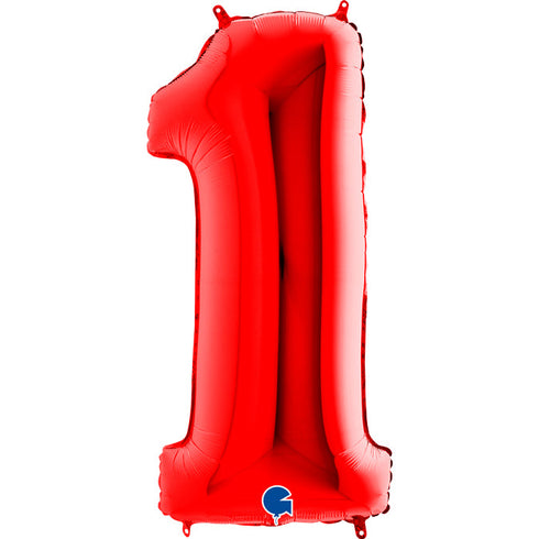 40 INCH | Red Number Balloons