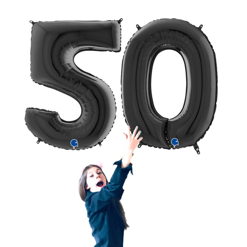 Black Number 50 Balloons | 40 INCH