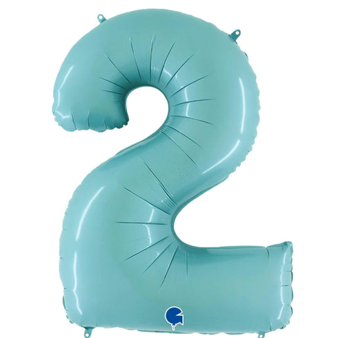 40 INCH | Pastel Blue Number Balloons