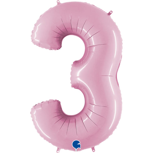 Pastel Pink Number 3 Balloons | 40 INCH