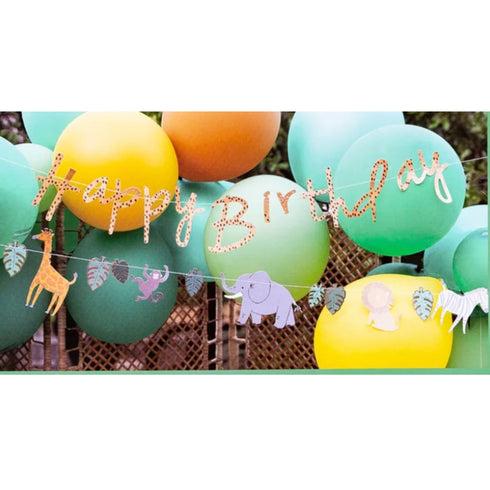 Safari Animal Print Paper Party Banners | Happy Birthday