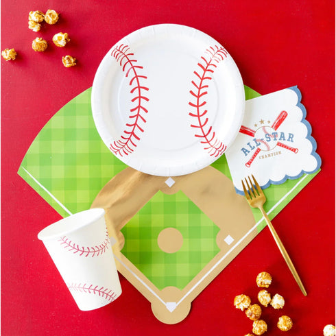 Baseball Helmet Shaped Paper Party Plates | Package 8