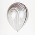 Black and White Marble Super Agate Latex Balloons | 11 INCH | Package 6