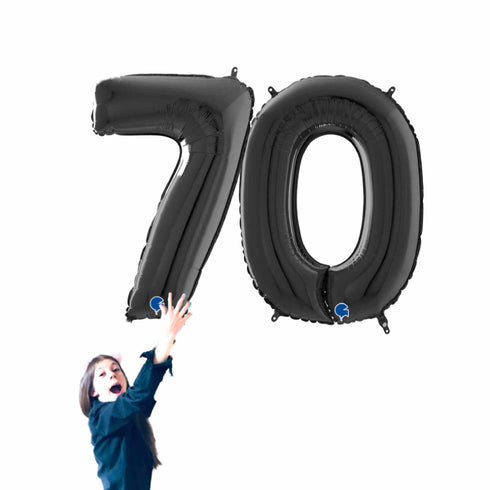 Black Number 70 Balloons | 40 INCH