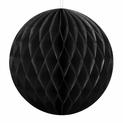 Black Honeycomb Ball Decorations | 8 Inch