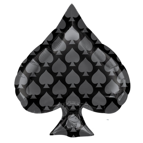 Black Spades Shape Casino Foil Balloons | 22 INCH