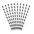 Black and White Striped Paper Party Straws | Set 10