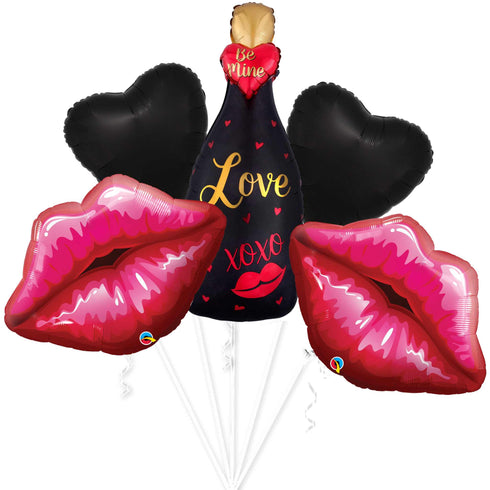 Helium Filled Balloon Bouquets | Utah Delivery or Pick Up | Champagne Kisses Valentine's Day