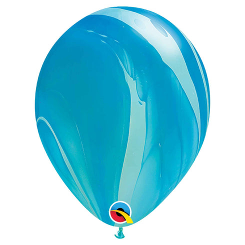 Blue Marble Agate Latex Balloons | 11 INCH | Package 6