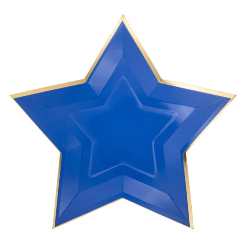 Red and Gold Star Paper Party Plates | Package 8 | 11 Inch