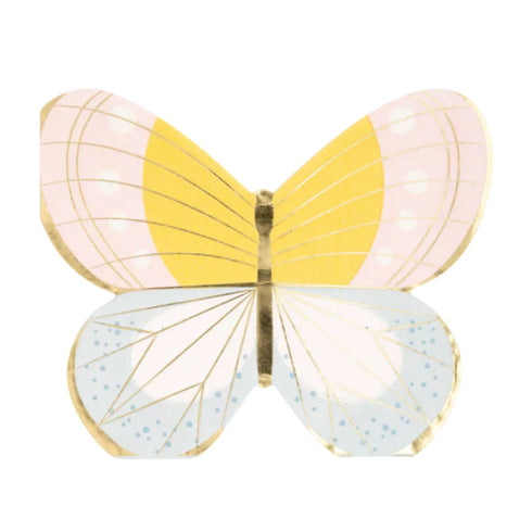 Pastel Butterfly Paper Party Napkins | Mix of 2 Designs | Package 18