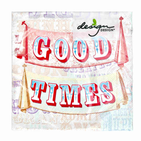 Good Times Circus Carnival Party Paper Napkins | Luncheon 6.5 Inch