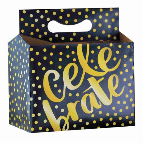 Beverage Carry Case | Celebrate | Black + Gold Dots