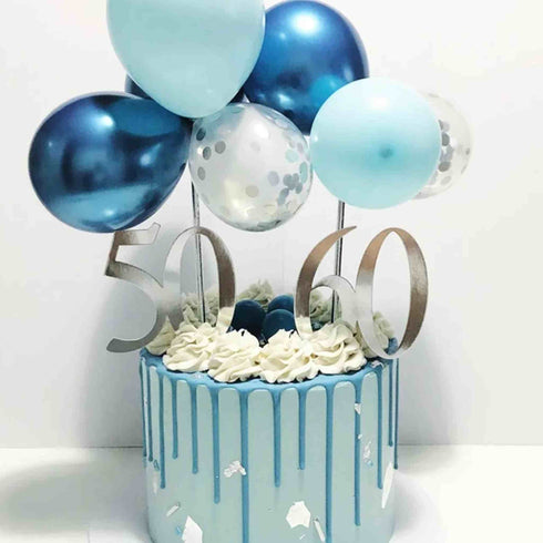 Blue Chrome Latex Balloons | 7 INCH | Qualatex | Package 10