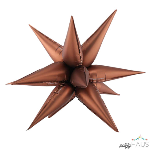 Satin Copper Bronze Starburst Foil Balloon | 27 Inch and 40 Inch | Air Fill Only