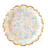 Ditsy Floral Party Flower Paper Plates | 7 Inch Round | Package 8