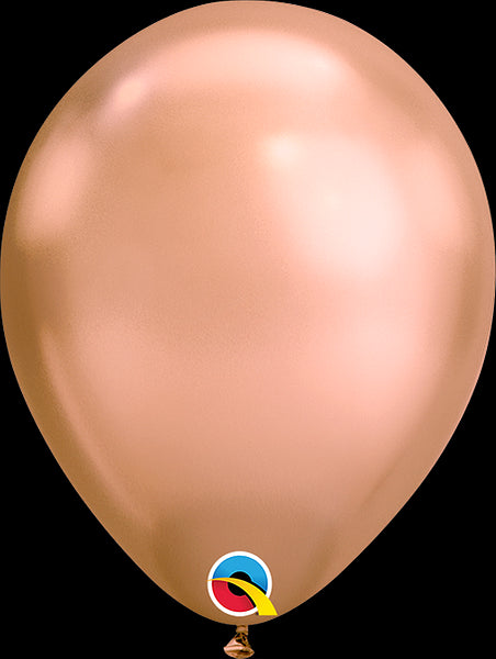 Rose Gold Chrome Latex Balloons | 7 INCH | Package 5
