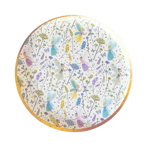 Fairy Garden Floral Paper Party Plates | 7 Inch | Package 8