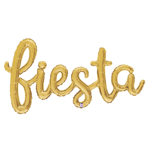 Gold FIESTA Script Balloon | 53 Inch