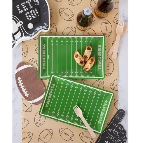 Football Helmet Shaped Paper Party Plates | Package 8
