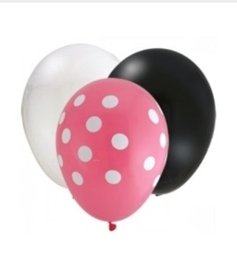 Pink Polka Dot Latex Balloon Mix | 11 & 36 Inch Sizes