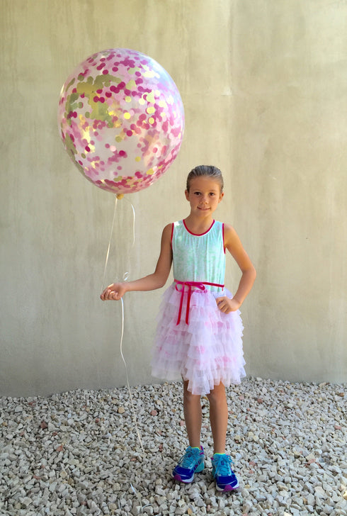 Pink Hand Cut Confetti Latex Balloons | 5, 9, 11, 16, 24, 36 IN
