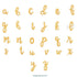 Letter F Script Balloons | Gold | Small 14 Inch