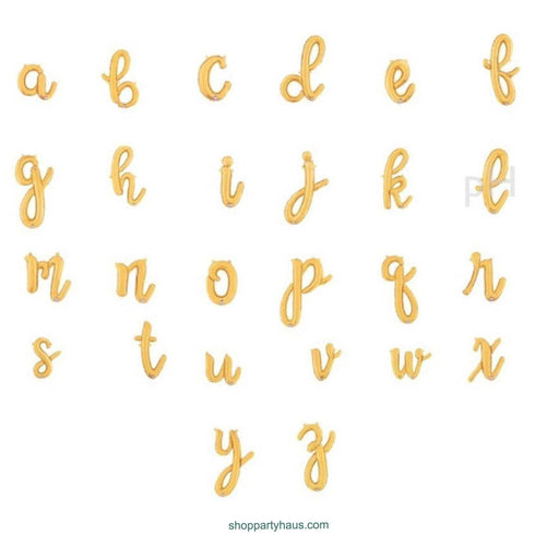 Letter L Script Balloons | Gold | Small 14 Inch