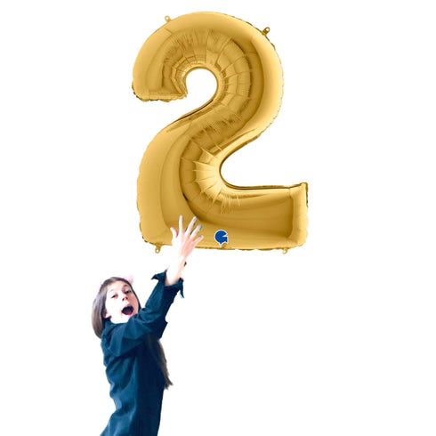 40 INCH | Gold Number Balloons