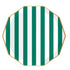 Emerald Green Striped Paper Plates | Gold Trim | 10.75 Inch | Package 8