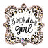 Birthday Girl Blush Pink Leopard Animal Print Balloon | 28 Inch