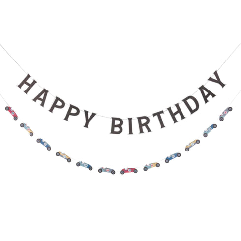Happy Birthday Race Car Party Paper Banners | Set 2