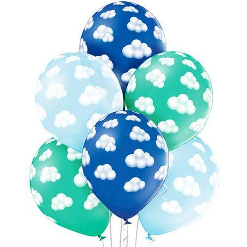 Caribbean Blue Teal Cloud Balloons | 11 Inch | Package 6