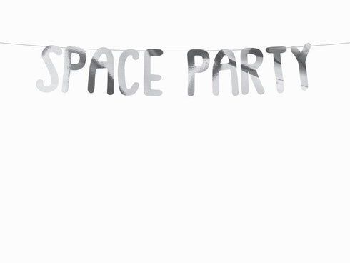 Space Party Paper Banner | Silver