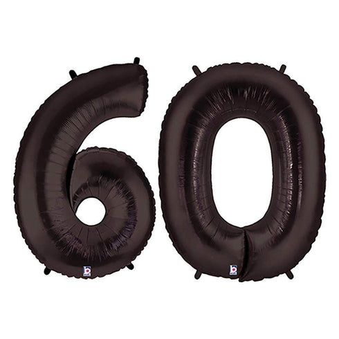 Black Number 60 Balloons | 26 INCH