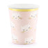 Pretty Blush Pink and Gold Cat Paper Cups | Set 6