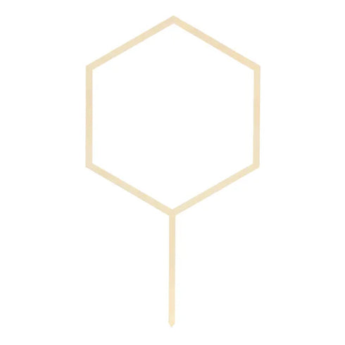Hexagon Hoop Cake Topper | Natural Wood | 9.5 INCH