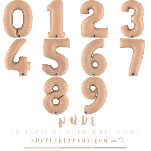 Number Balloons | Satin Nude | 40 INCH