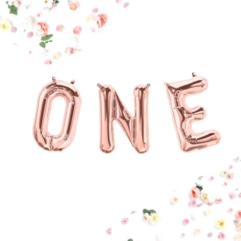 ONE Letter Balloons | Silver | Gold | Rose Gold | Pink | Blue